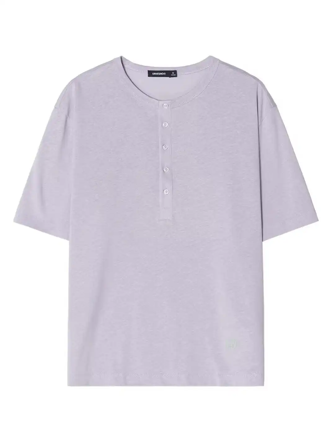 Unvesno | Multi-Color Henley Neck Short Sleeve T-Shirt