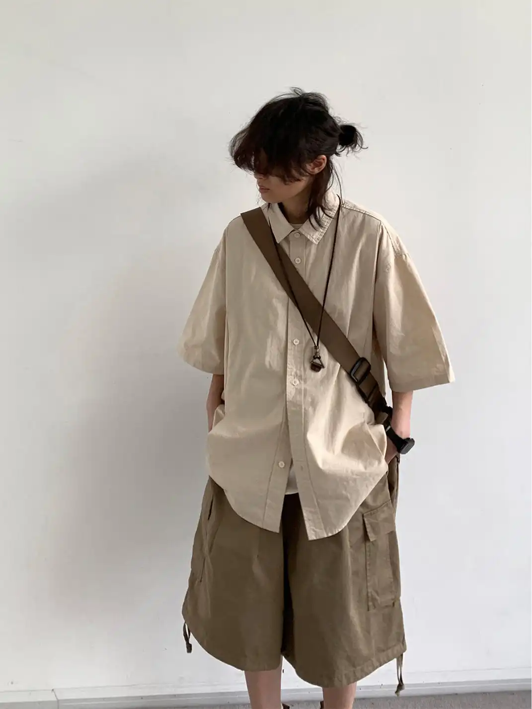 Jiwuus | Boxy Cargo Short Sleeve Shirt