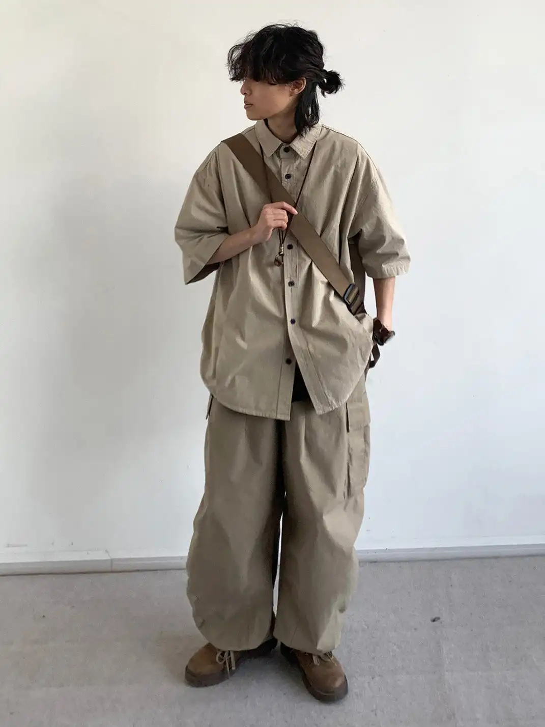 Jiwuus | Boxy Cargo Short Sleeve Shirt