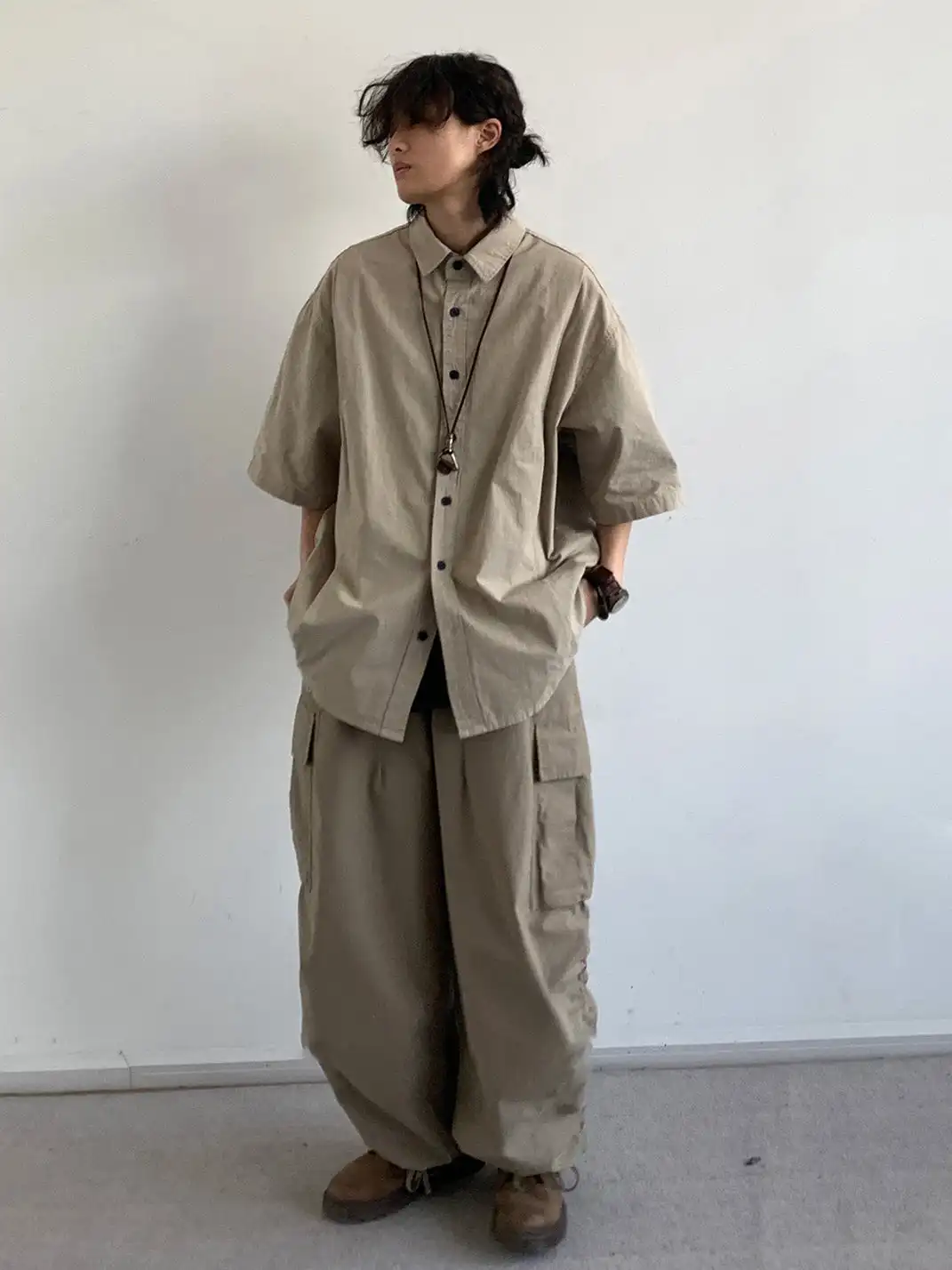 Jiwuus | Boxy Cargo Short Sleeve Shirt