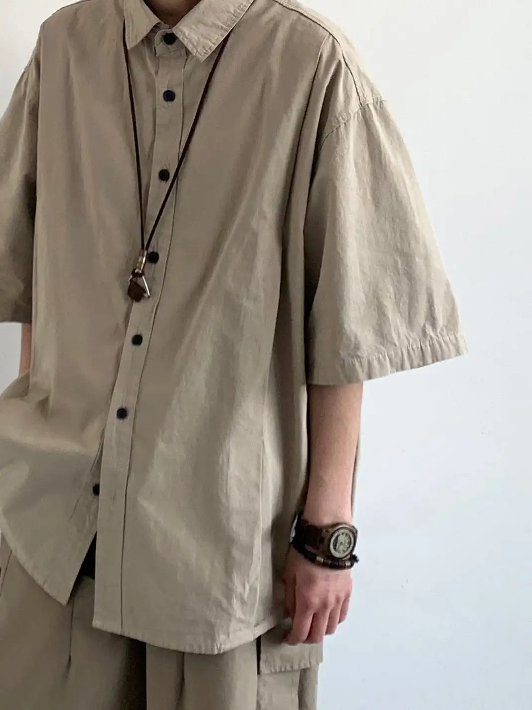 Jiwuus | Boxy Cargo Short Sleeve Shirt