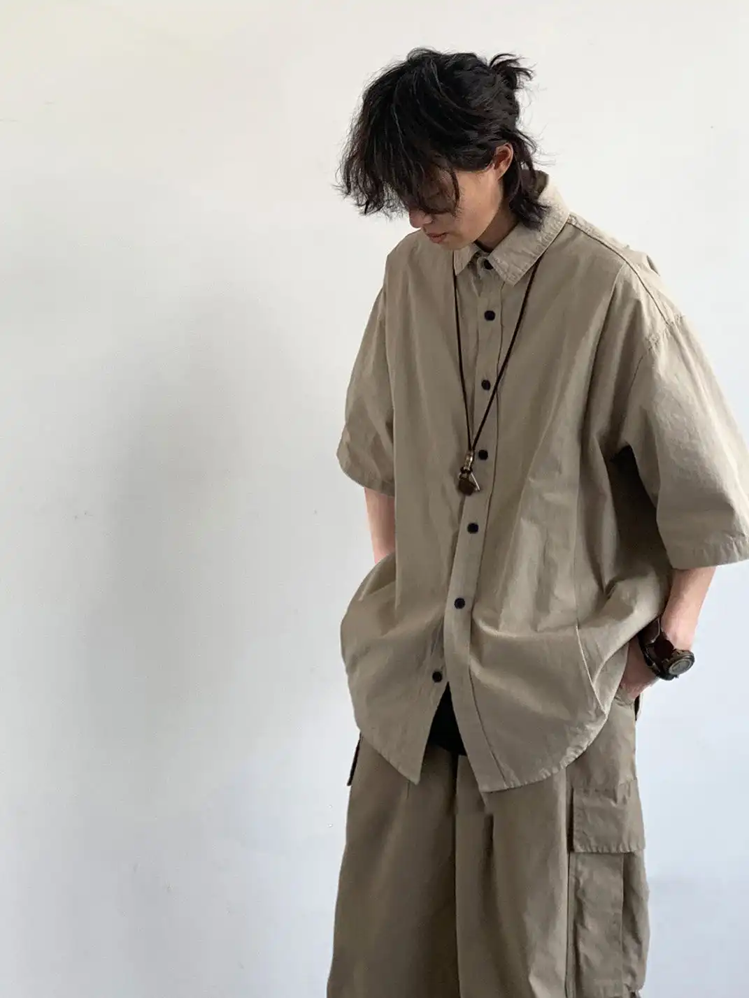 Jiwuus | Boxy Cargo Short Sleeve Shirt