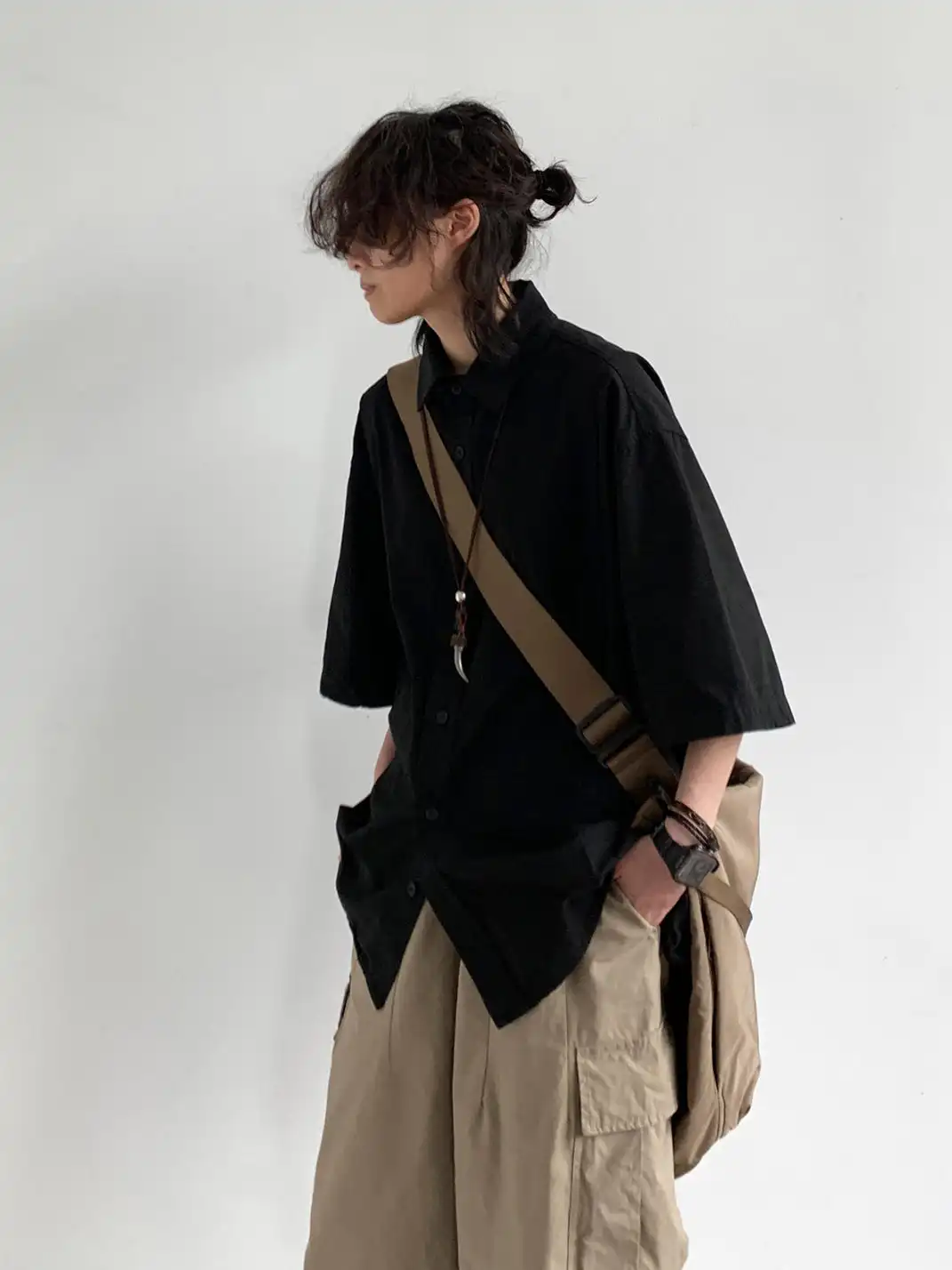 Jiwuus | Boxy Cargo Short Sleeve Shirt