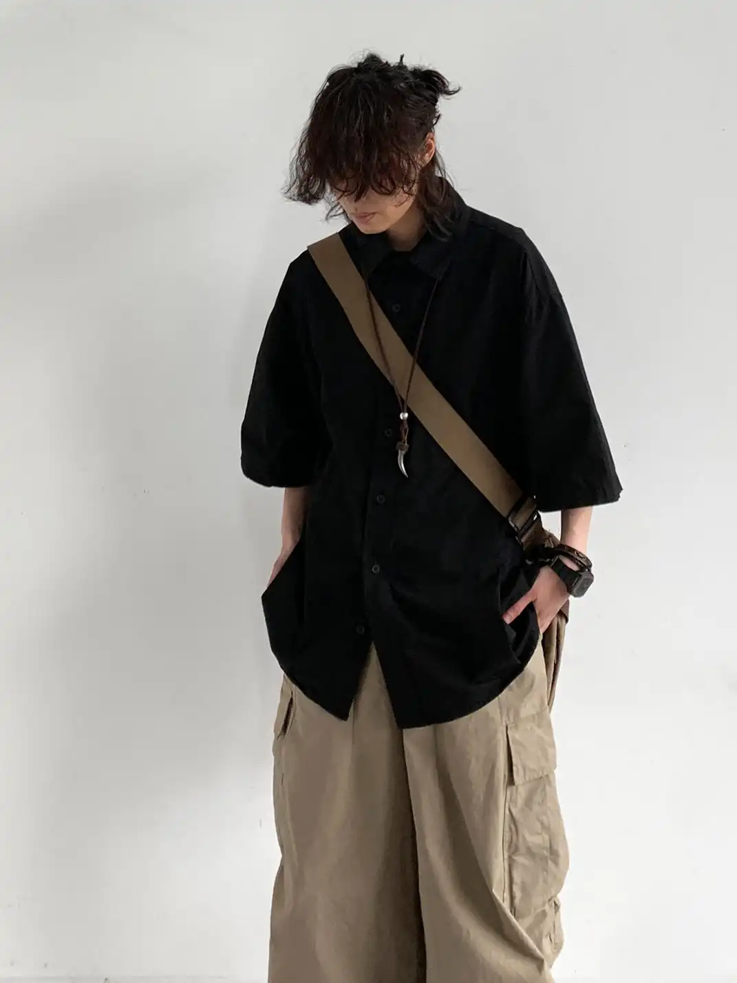 Jiwuus | Boxy Cargo Short Sleeve Shirt