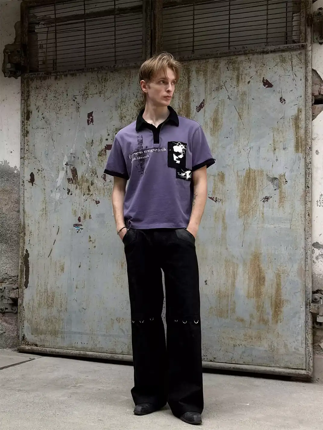 Esaias | Figure Cross Print Polo Shirt