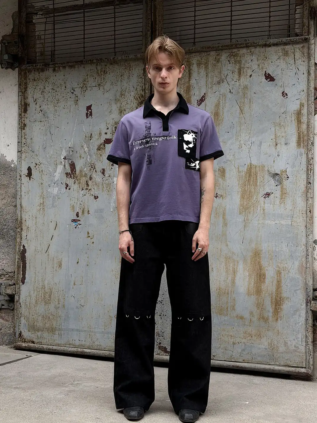 Esaias | Figure Cross Print Polo Shirt