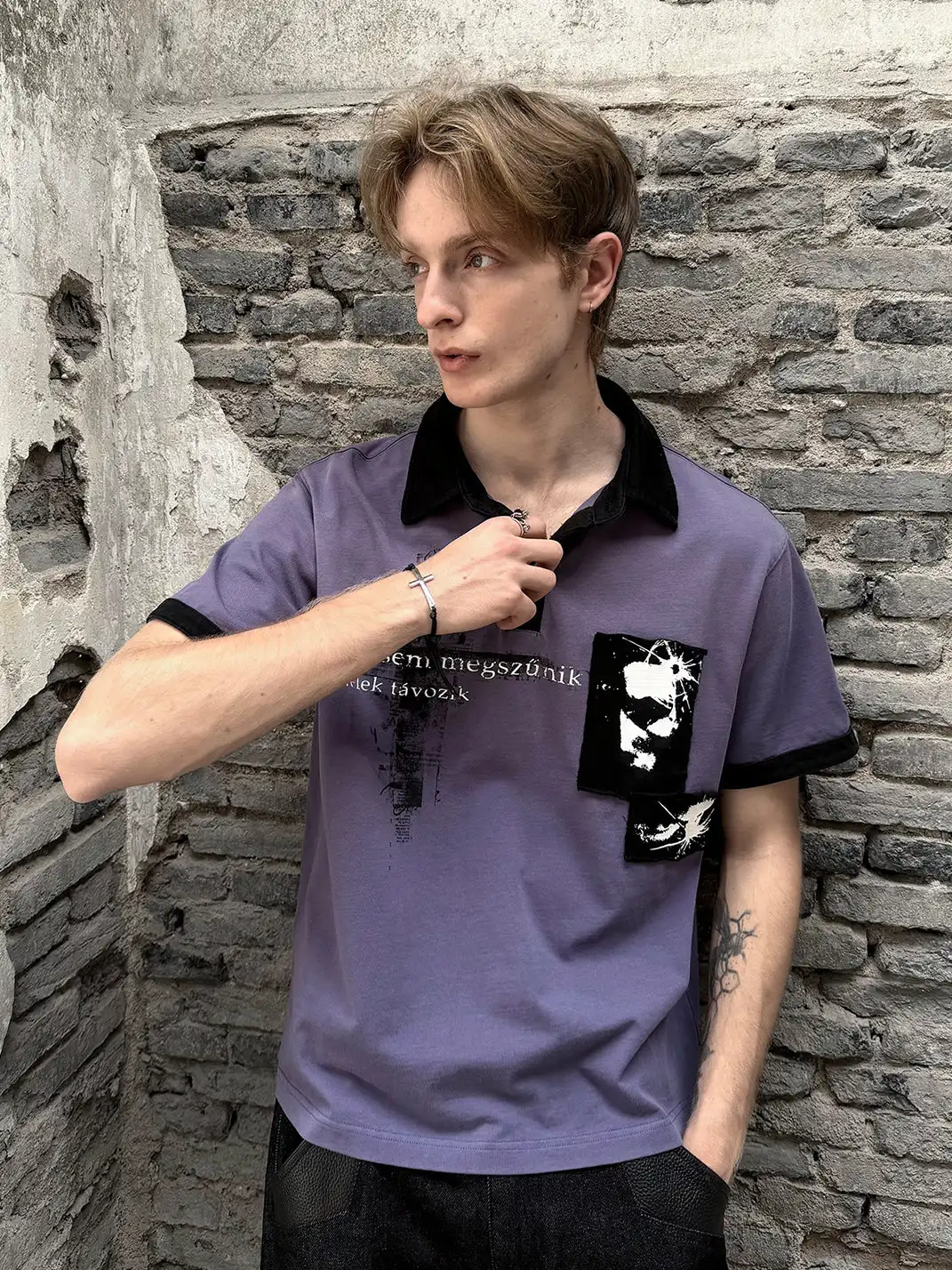Esaias | Figure Cross Print Polo Shirt