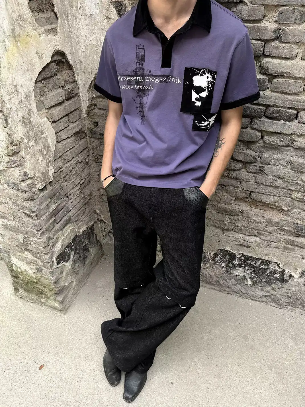 Esaias | Figure Cross Print Polo Shirt