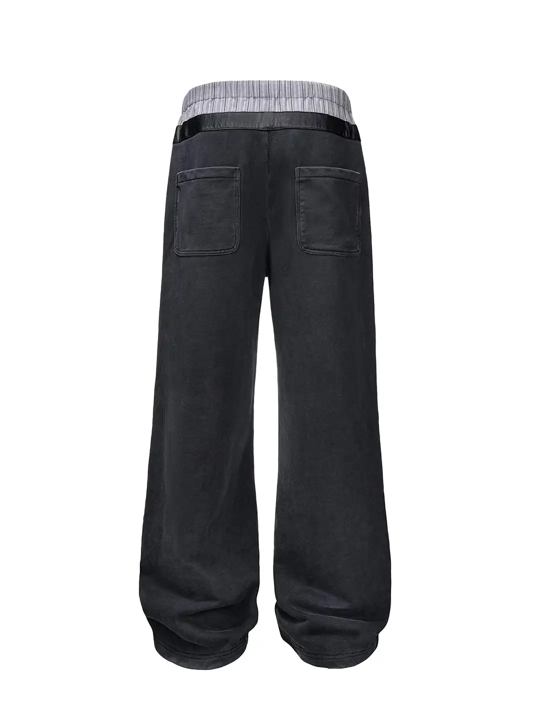 Esaias | Zebra Print Leather Spliced Double Waist Sweatpants
