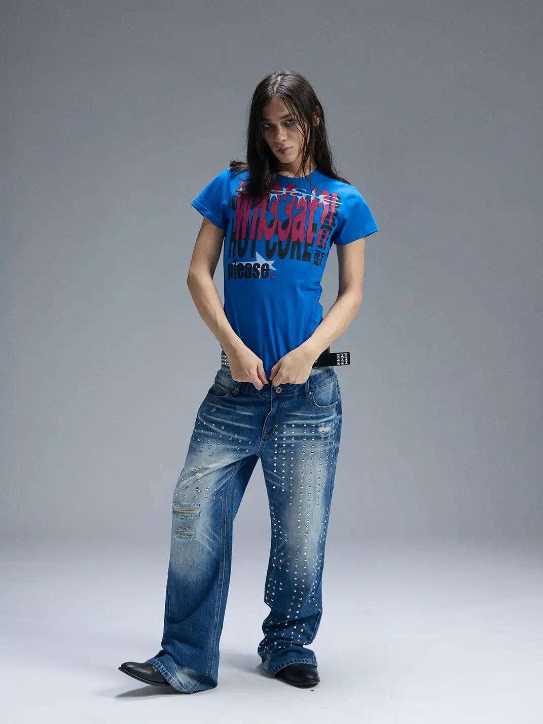 PAIKI | Electronic Slogan Letter Print T-Shirt