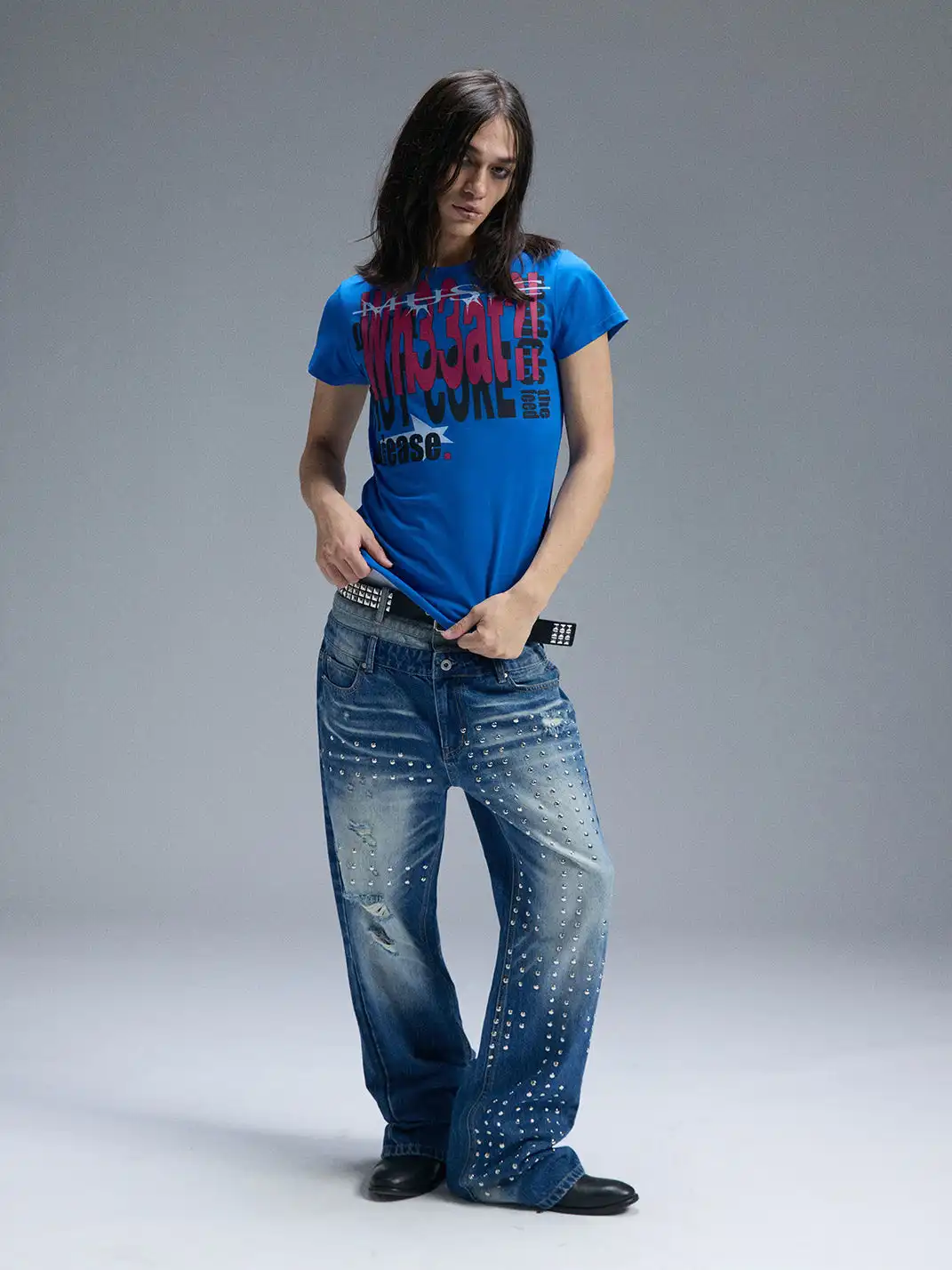 PAIKI | Electronic Slogan Letter Print T-Shirt