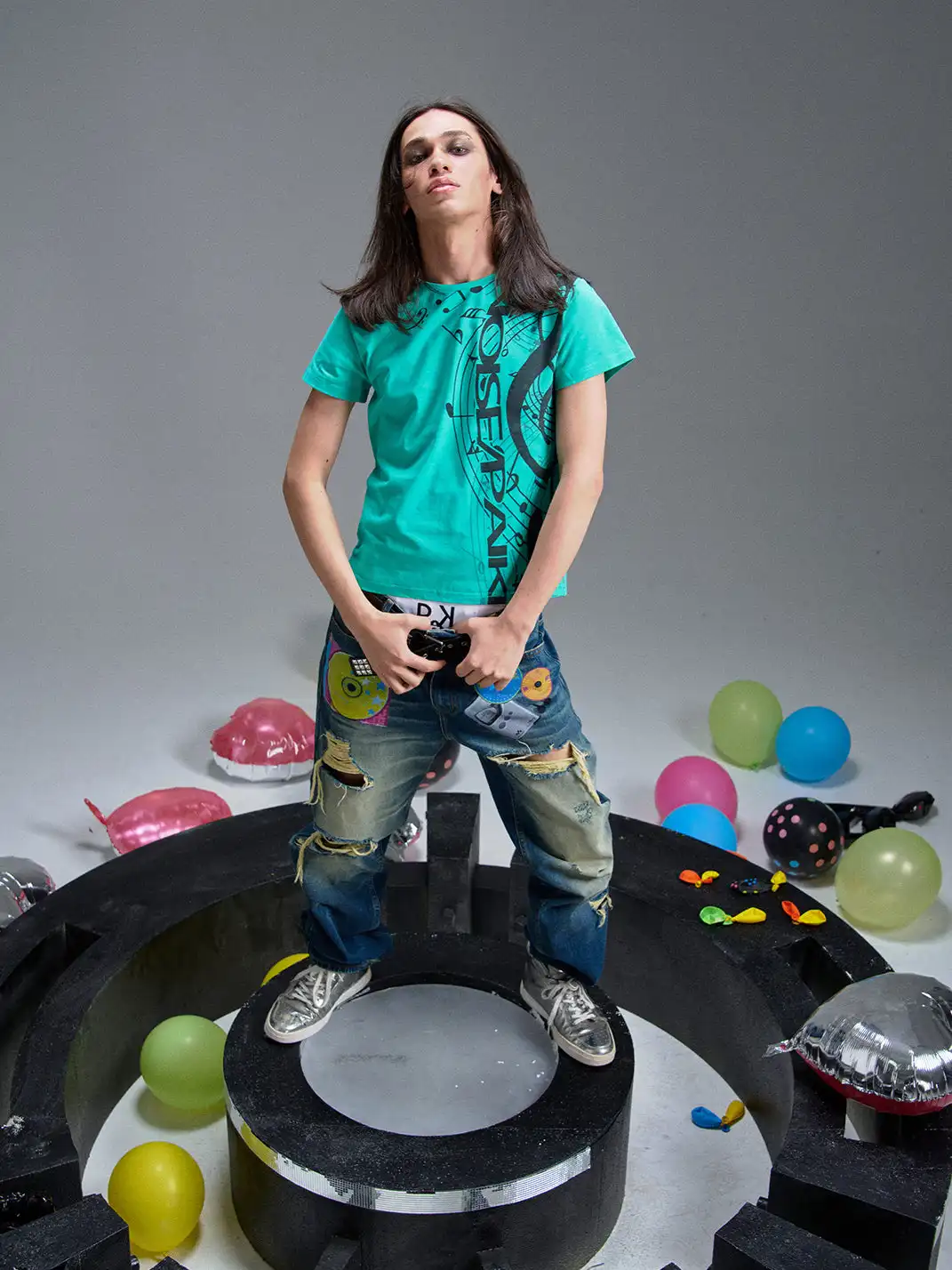 PAIKI | Note Print Subculture Crew Neck T-Shirt