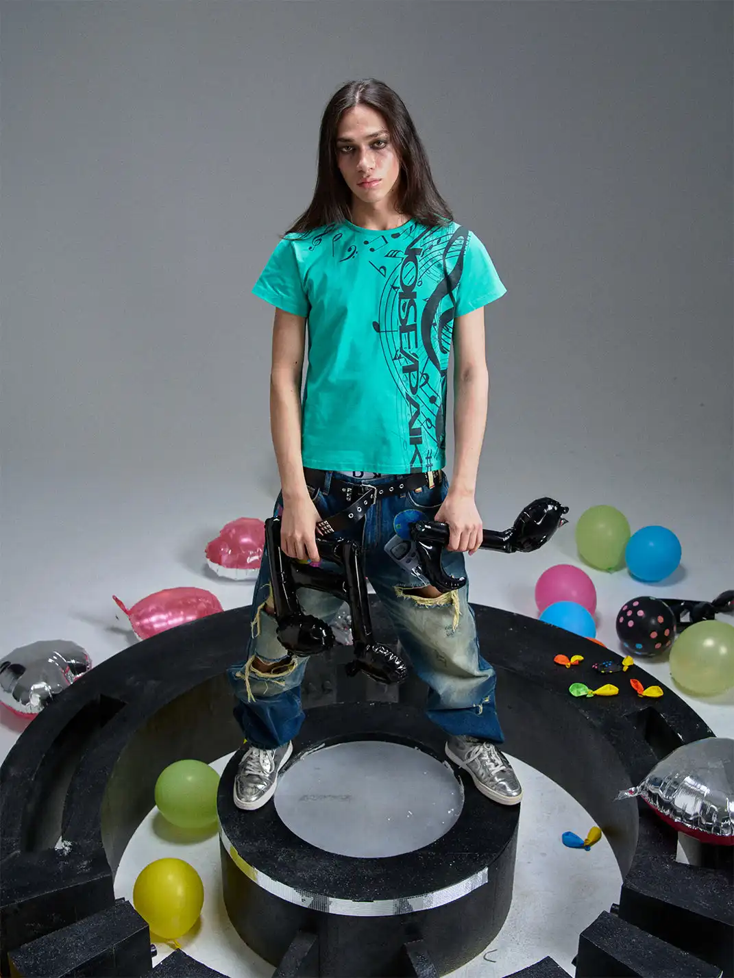 PAIKI | Note Print Subculture Crew Neck T-Shirt