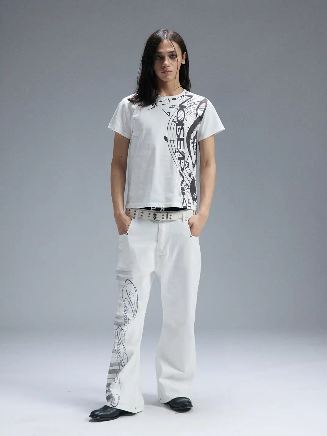 PAIKI | Note Print Subculture Crew Neck T-Shirt