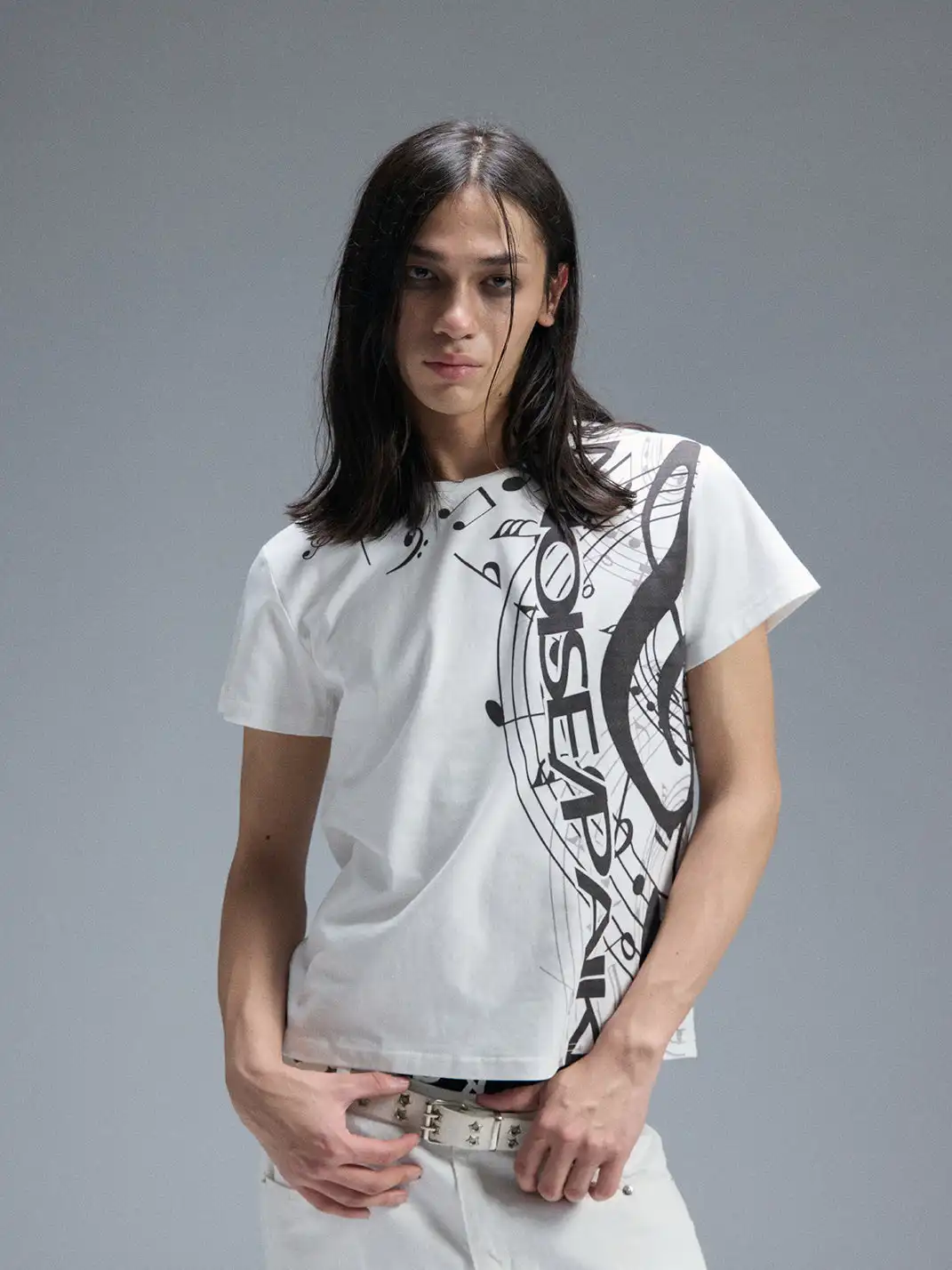 PAIKI | Note Print Subculture Crew Neck T-Shirt