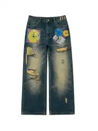PAIKI | Ripped Yellow Mud Dyed Jeans