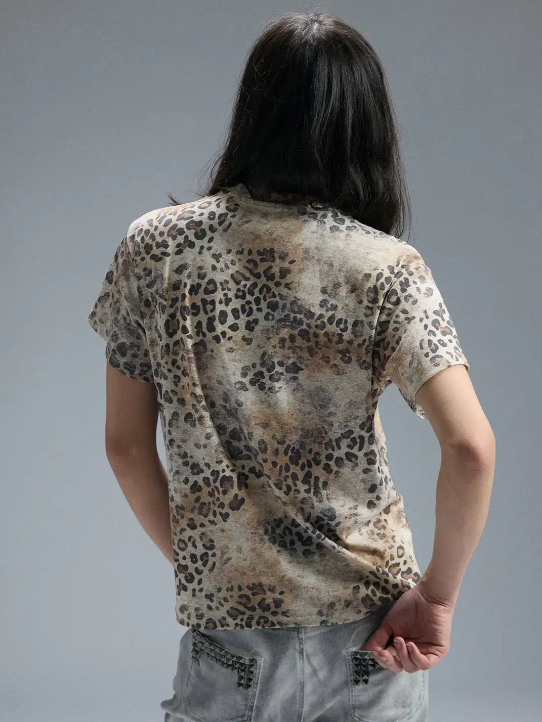 PAIKI | Gold & Silver Foil Leopard Print T-Shirt