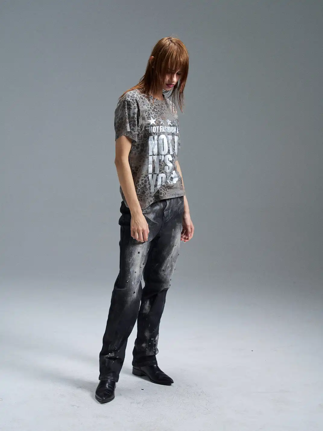 PAIKI | Gold & Silver Foil Leopard Print T-Shirt