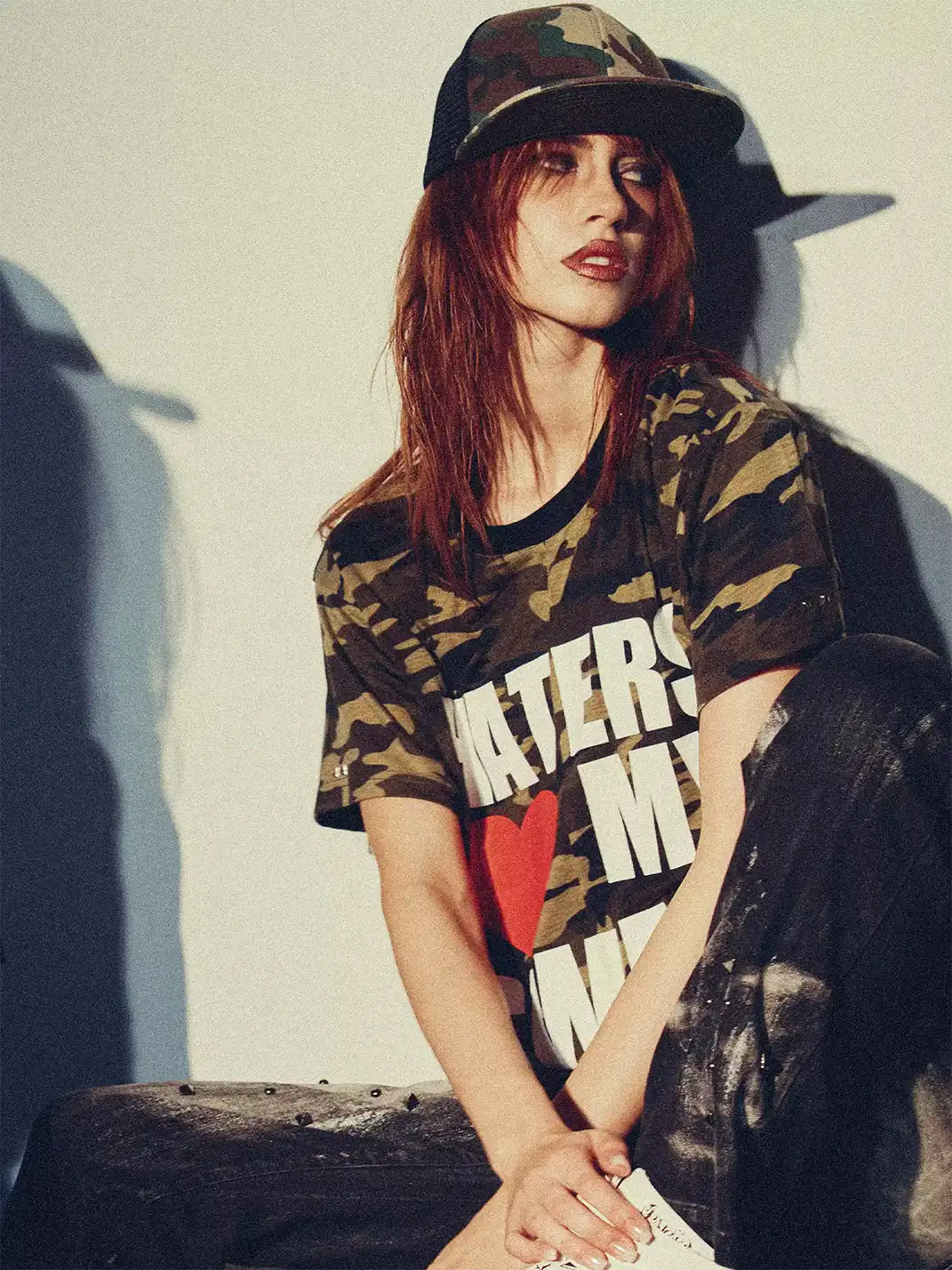 PAIKI | Camouflage Heart Print T-Shirt