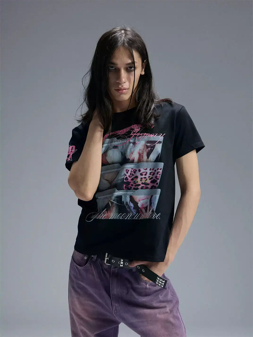 PAIKI | Cat Folder Embroidery Letter T-Shirt