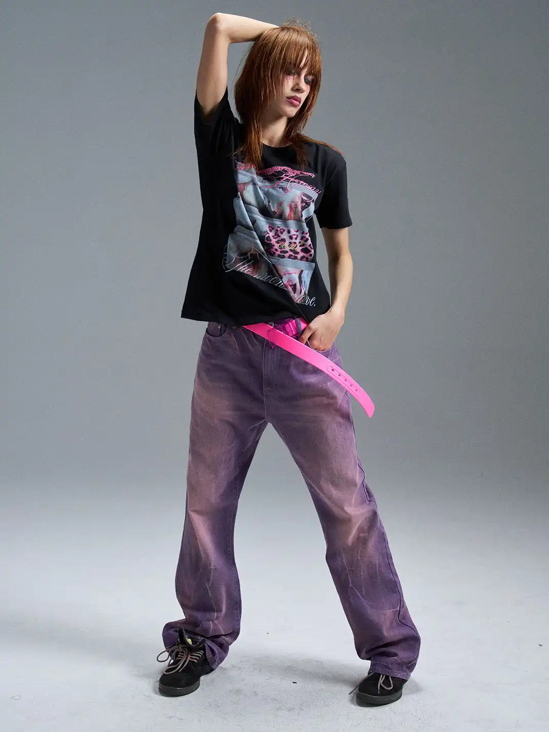 PAIKI | Cat Folder Embroidery Letter T-Shirt