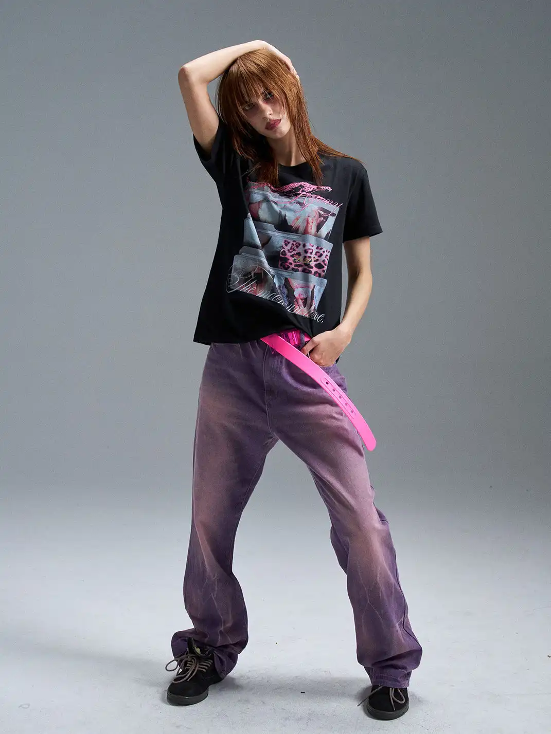 PAIKI | Cat Folder Embroidery Letter T-Shirt
