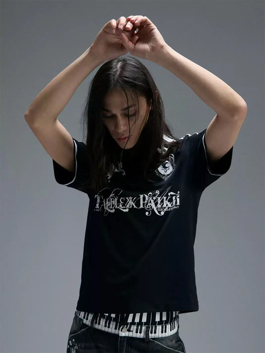 PAIKI | Piano Collar Dirty Dye Polo Shirt