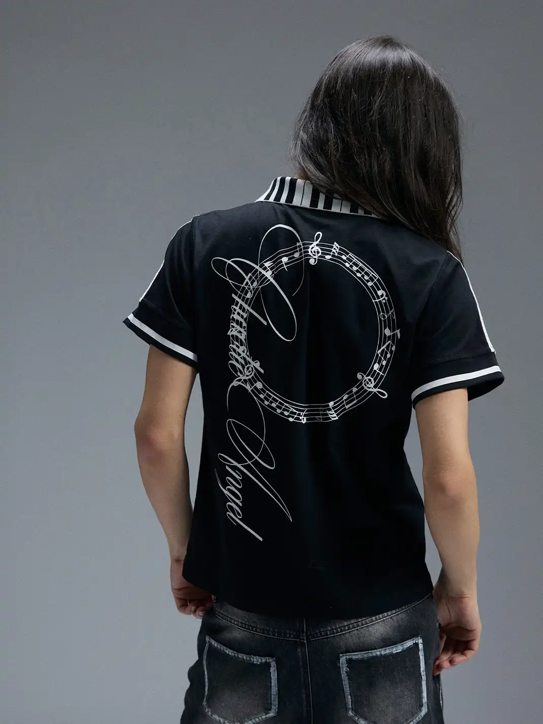 PAIKI | Piano Collar Dirty Dye Polo Shirt