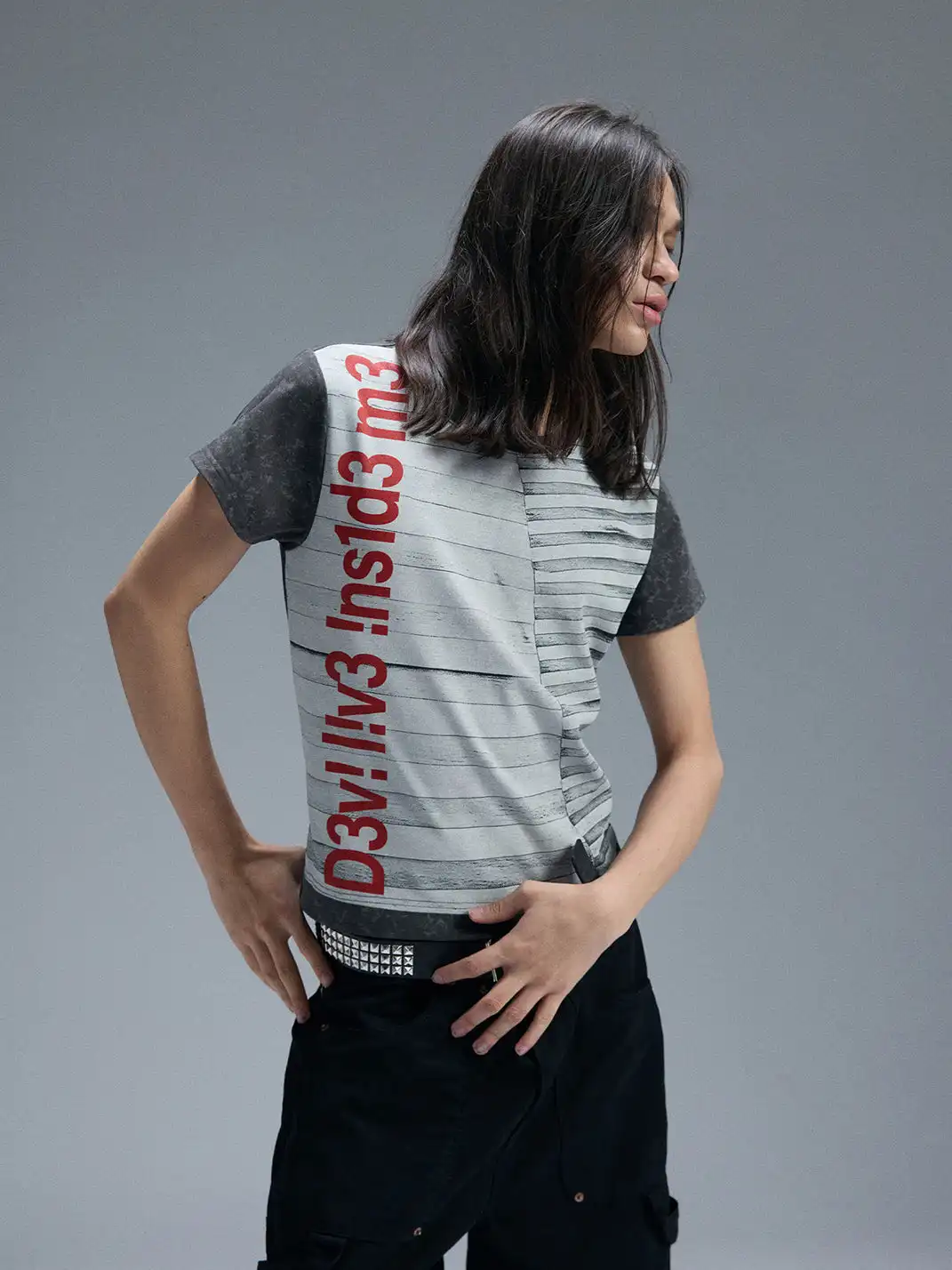 PAIKI | Fault Stripe Code Cut T-Shirt