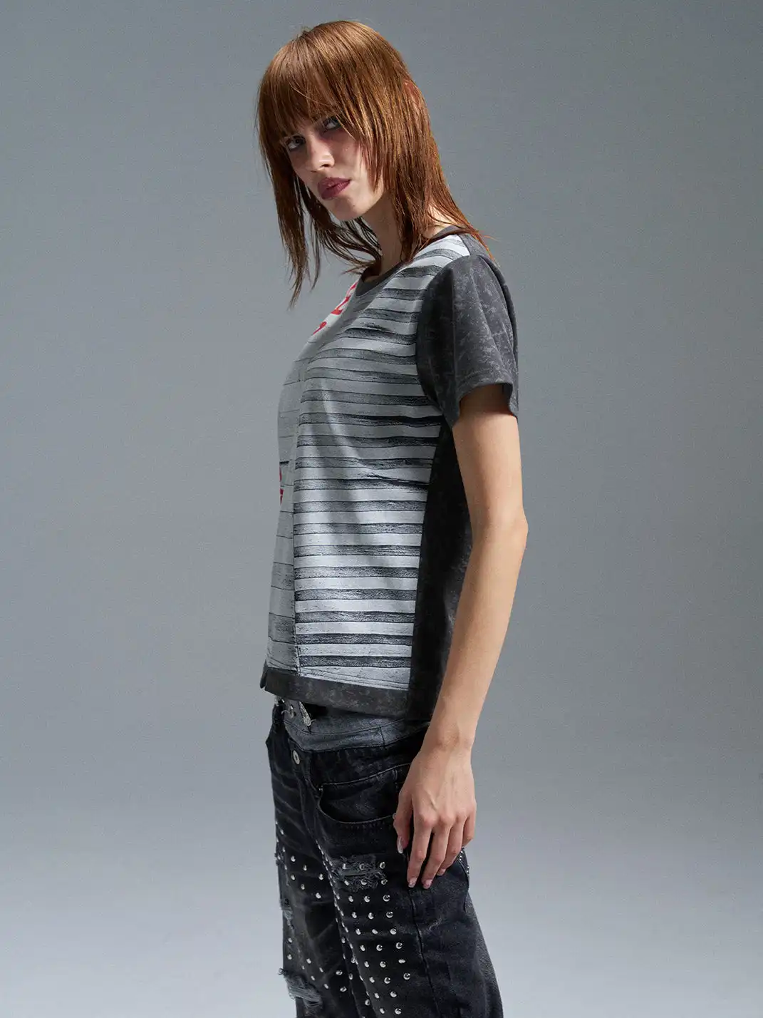 PAIKI | Fault Stripe Code Cut T-Shirt