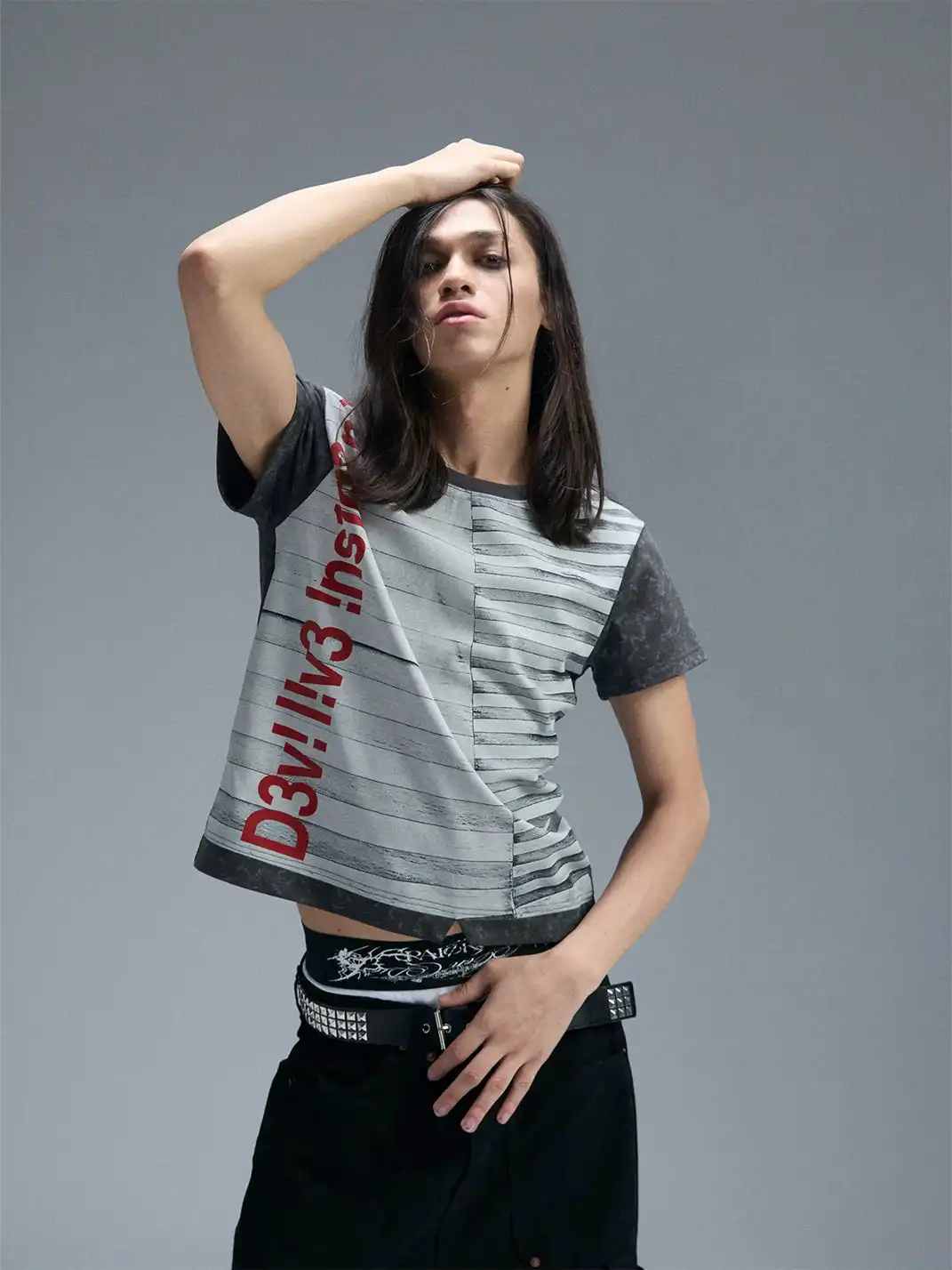 PAIKI | Fault Stripe Code Cut T-Shirt