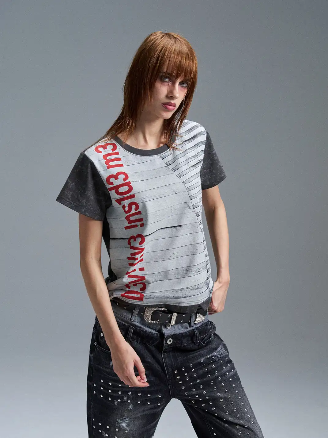 PAIKI | Fault Stripe Code Cut T-Shirt