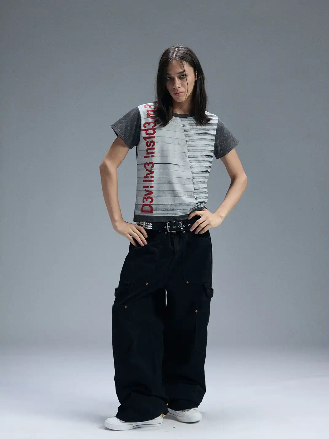 PAIKI | Fault Stripe Code Cut T-Shirt