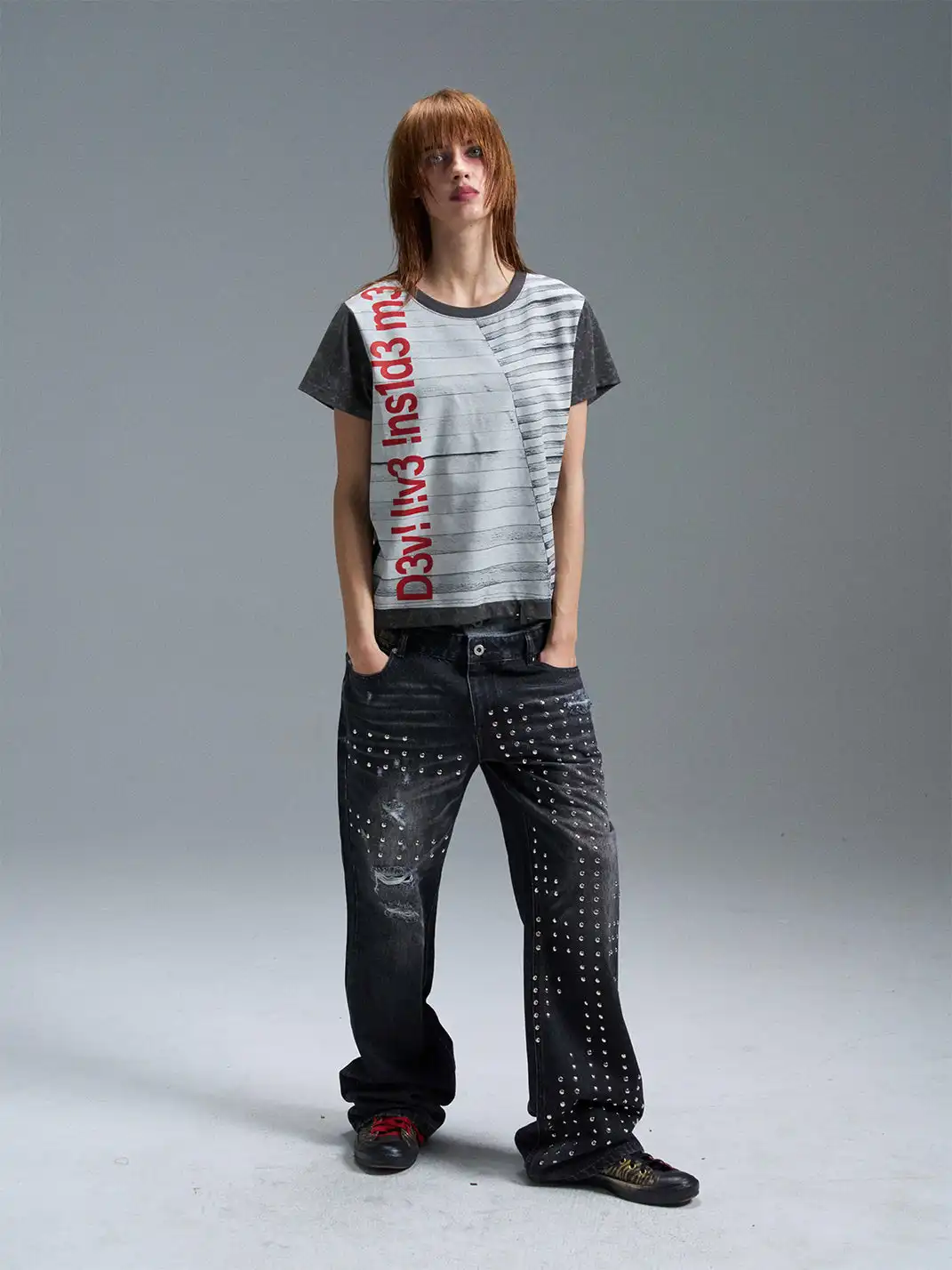 PAIKI | Fault Stripe Code Cut T-Shirt