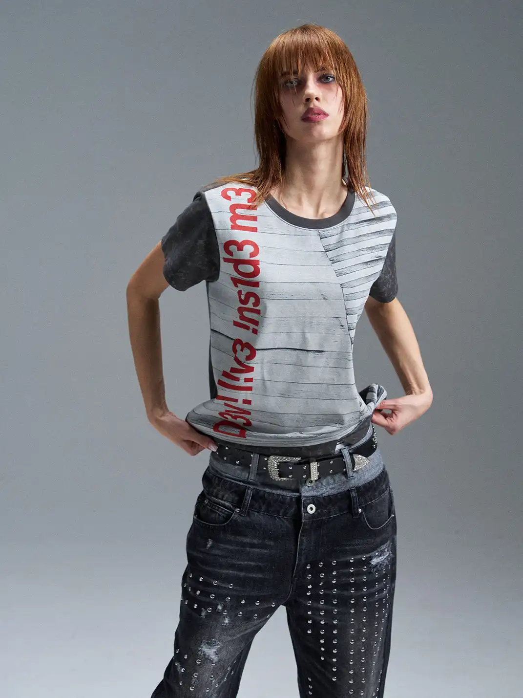 PAIKI | Fault Stripe Code Cut T-Shirt