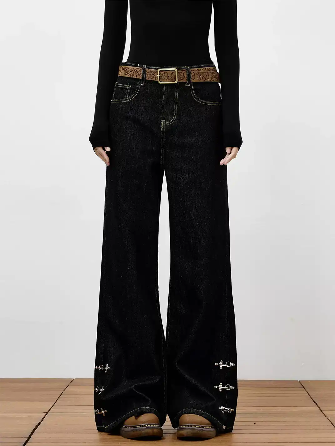 FLY OFF | Airplane Button Raw Denim Jeans