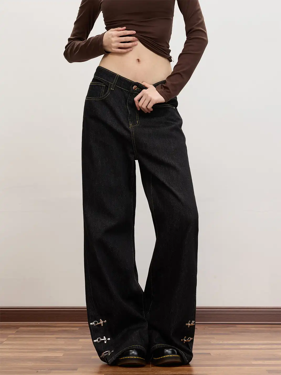 FLY OFF | Airplane Button Raw Denim Jeans