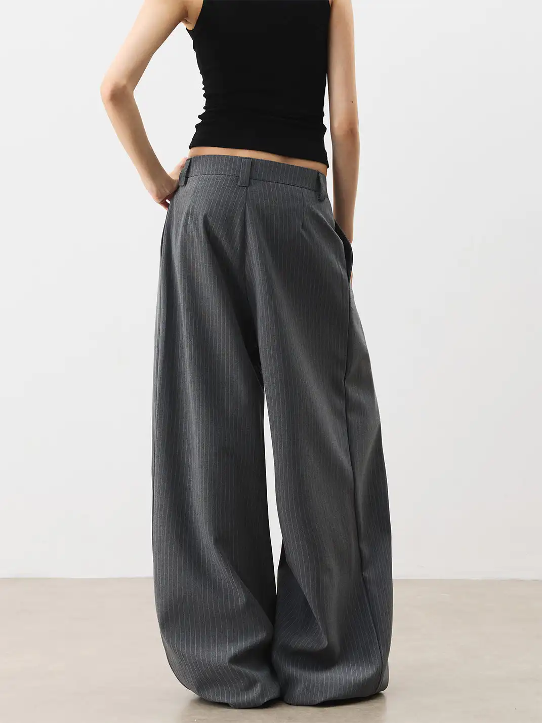 FLY OFF | Casual Stripe Straight Leg Trousers