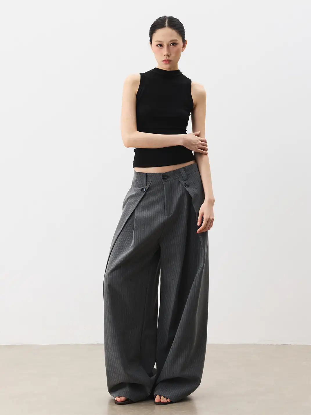 FLY OFF | Casual Stripe Straight Leg Trousers