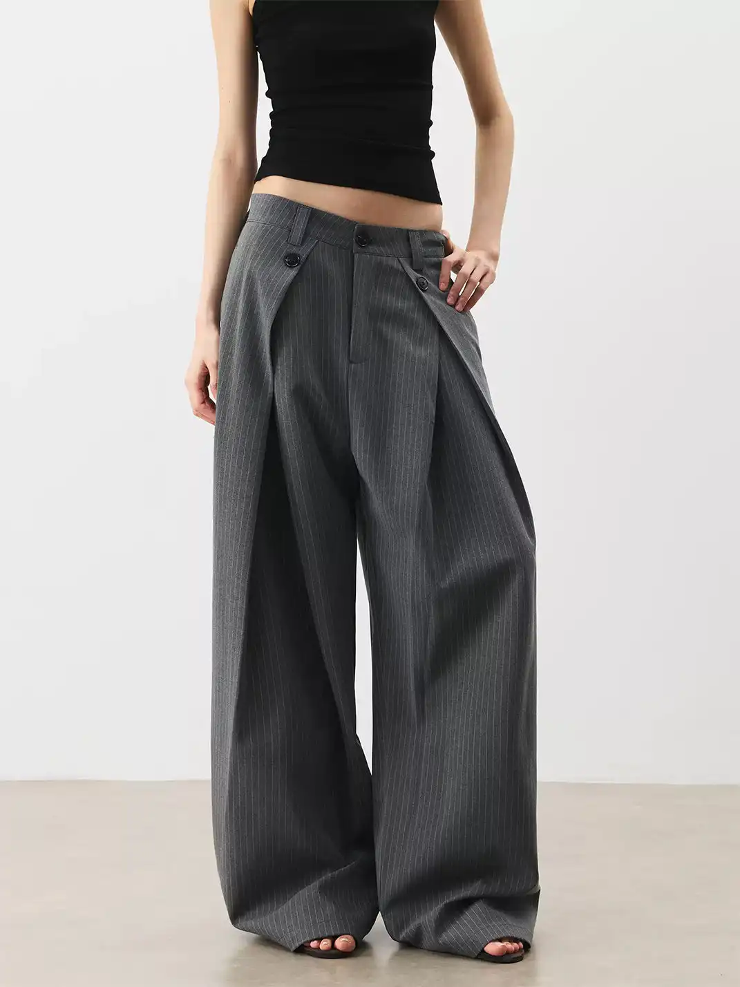 FLY OFF | Casual Stripe Straight Leg Trousers