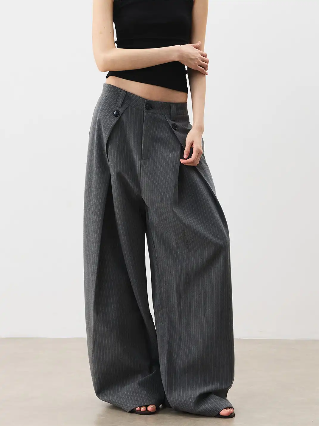 FLY OFF | Casual Stripe Straight Leg Trousers