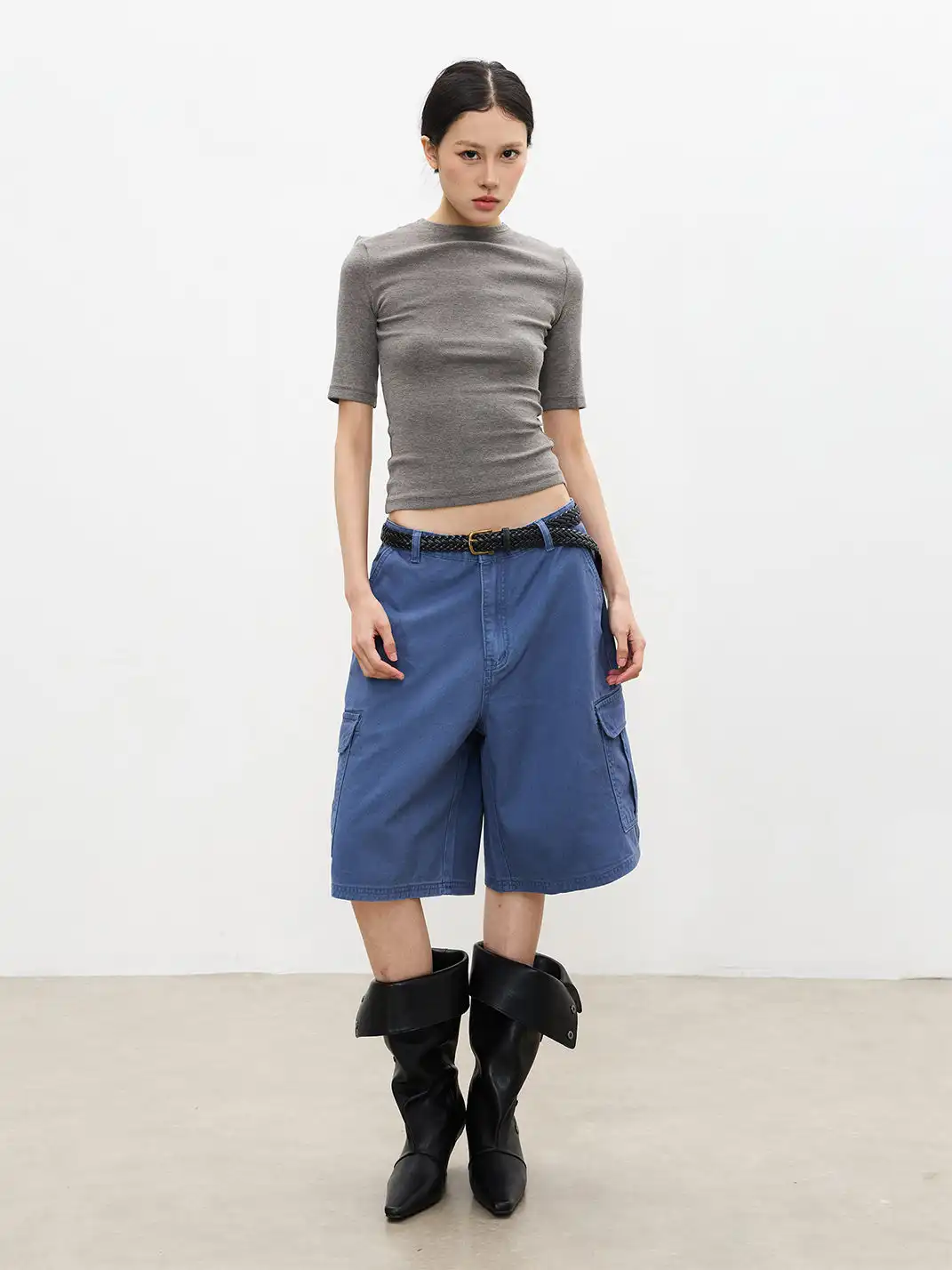 FLY OFF | Big Pocket Cargo Bermuda Shorts