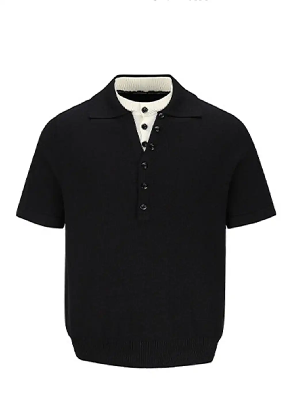 FLY OFF | Fake Two Piece Collared Linen T-Shirt