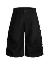 FLY OFF | Pleated 7/8 Length Black Trousers
