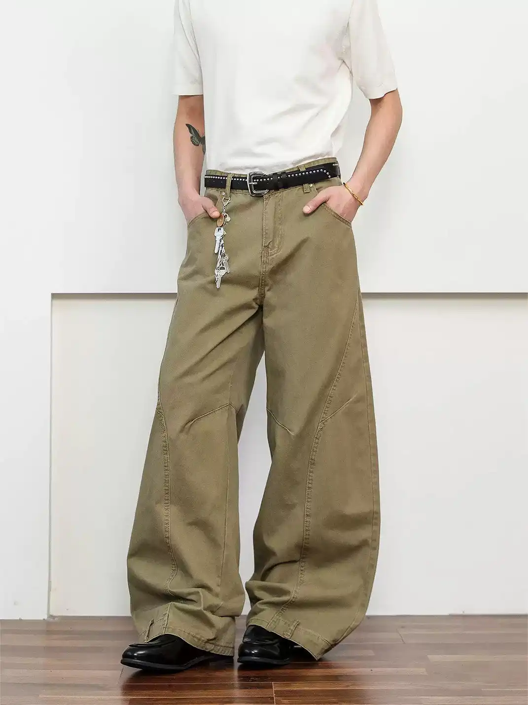 FLY OFF | Deconstructed Casual Curved Blade Cargo Pants