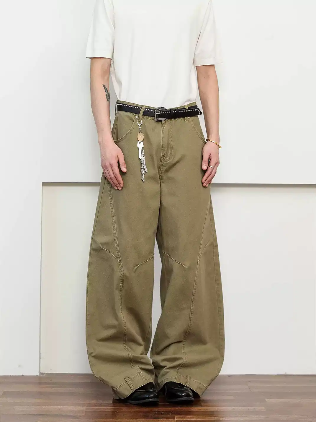 FLY OFF | Deconstructed Casual Curved Blade Cargo Pants