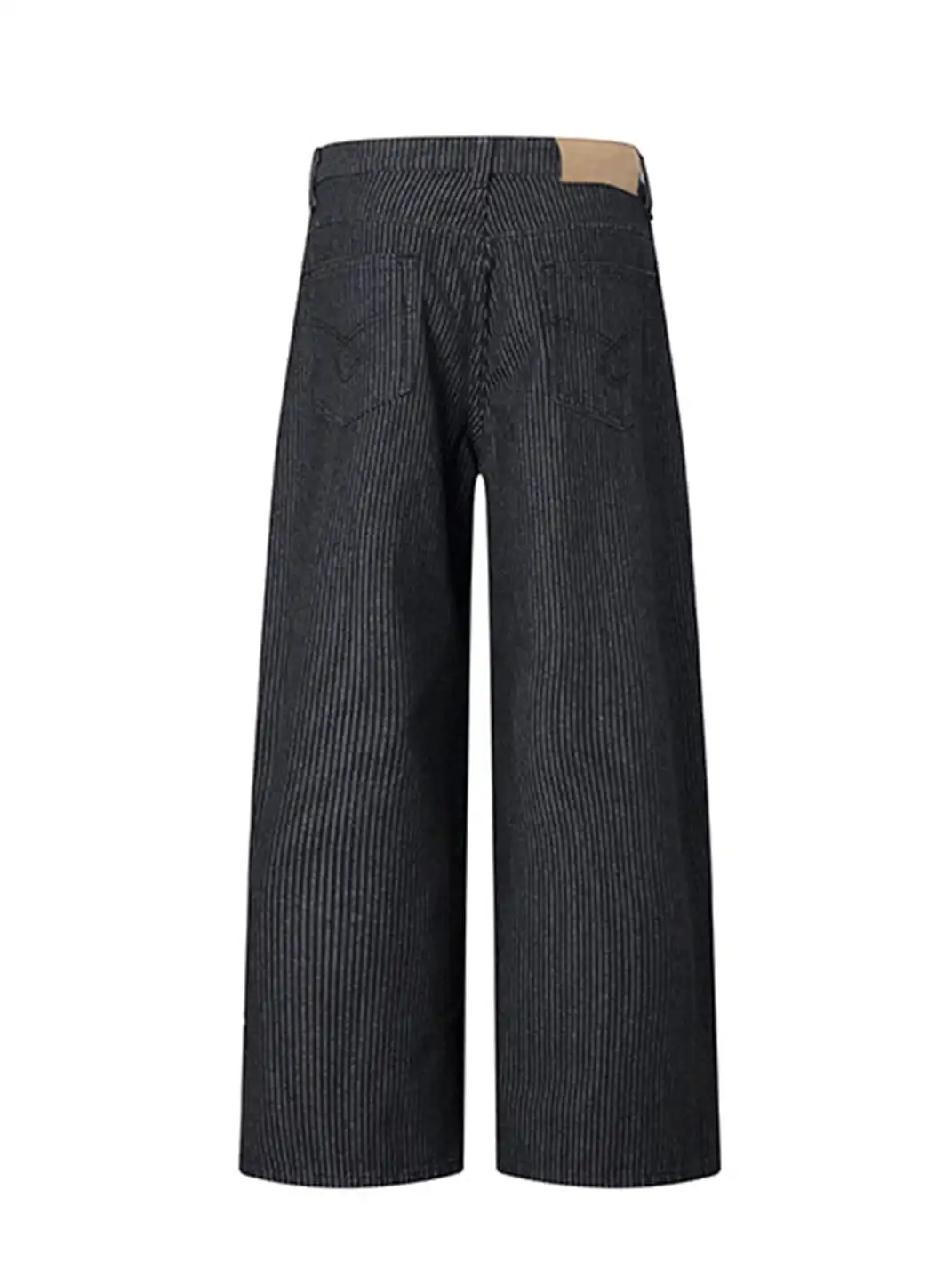 FLY OFF | Pleated Five Buttons Stripe Straight Leg Jeans