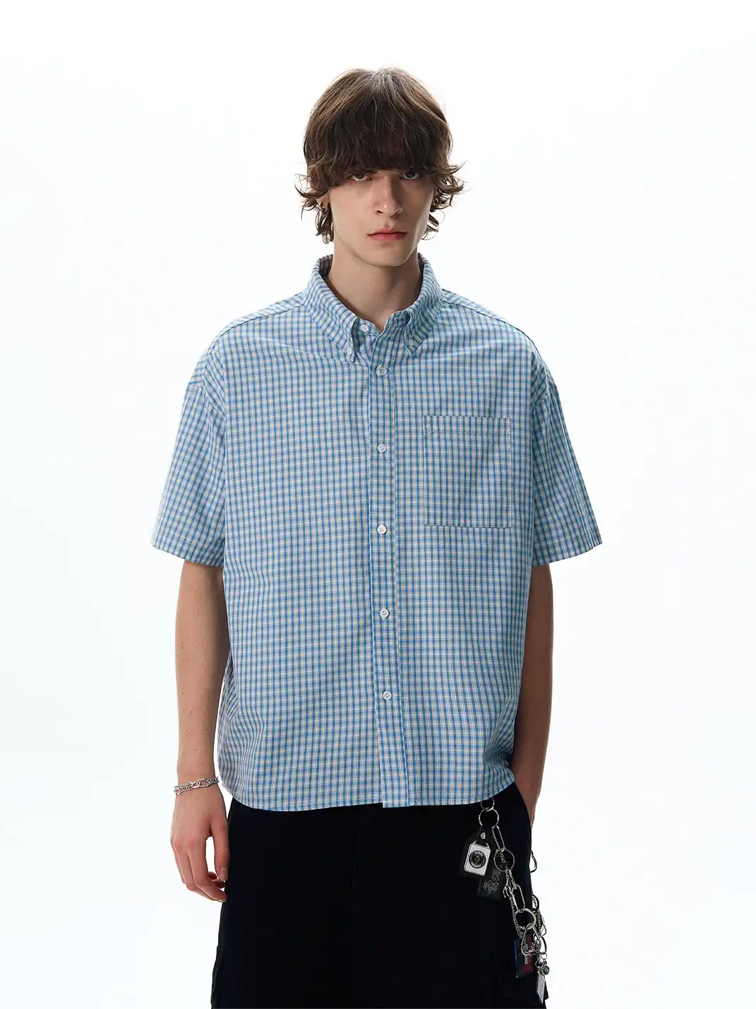 FLY OFF | Vintage Plaid Short Sleeve Shirt