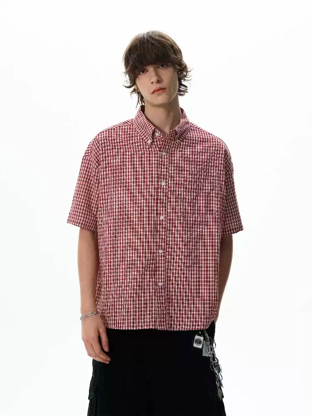 FLY OFF | Vintage Plaid Short Sleeve Shirt