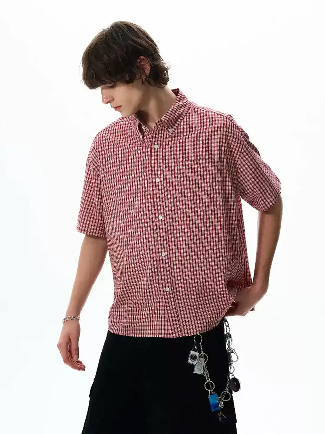 FLY OFF | Vintage Plaid Short Sleeve Shirt